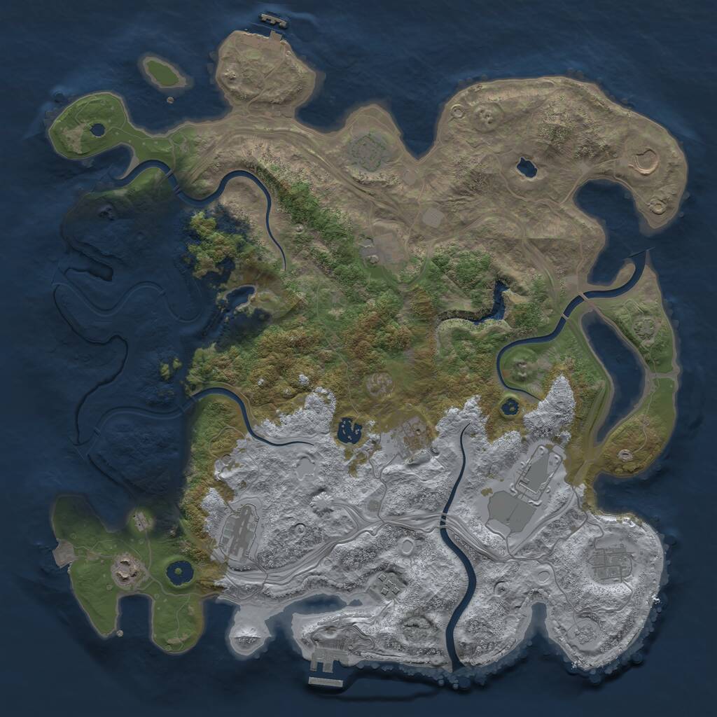 Rust Map: Procedural Map, Size: 4250, Seed: 1282365659, 16 Monuments
