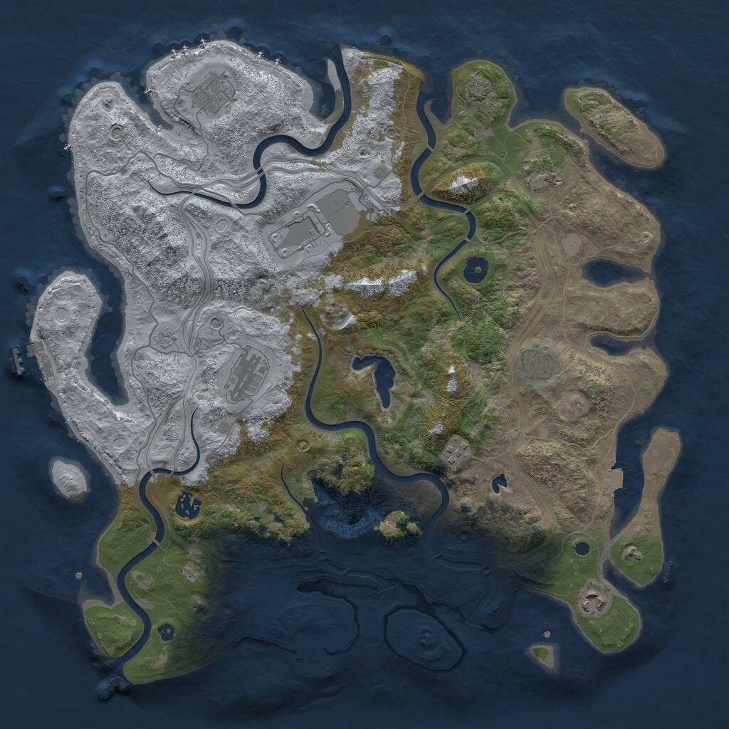 Rust Map: Procedural Map, Size: 4250, Seed: 856211648, 14 Monuments