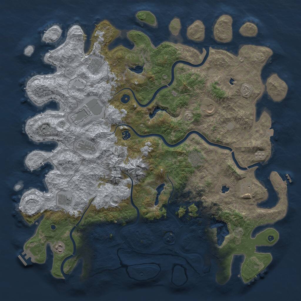 Rust Map: Procedural Map, Size: 5000, Seed: 56252112, 16 Monuments