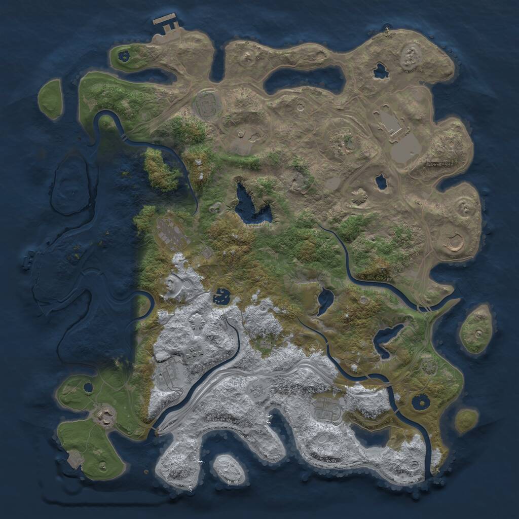 Rust Map: Procedural Map, Size: 4500, Seed: 490211604, 17 Monuments