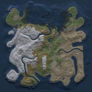 Thumbnail Rust Map: Procedural Map, Size: 3700, Seed: 486895057, 15 Monuments