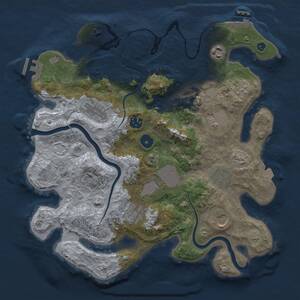 Thumbnail Rust Map: Procedural Map, Size: 3500, Seed: 1265135054, 15 Monuments