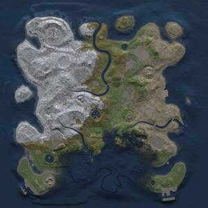 Thumbnail Rust Map: Procedural Map, Size: 3500, Seed: 62712403, 15 Monuments