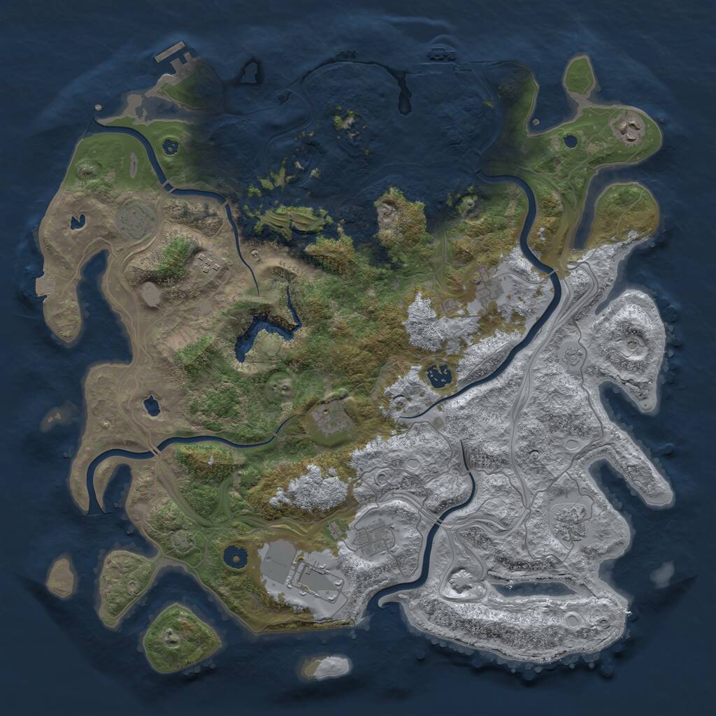 Rust Map: Procedural Map, Size: 4500, Seed: 323212777, 15 Monuments