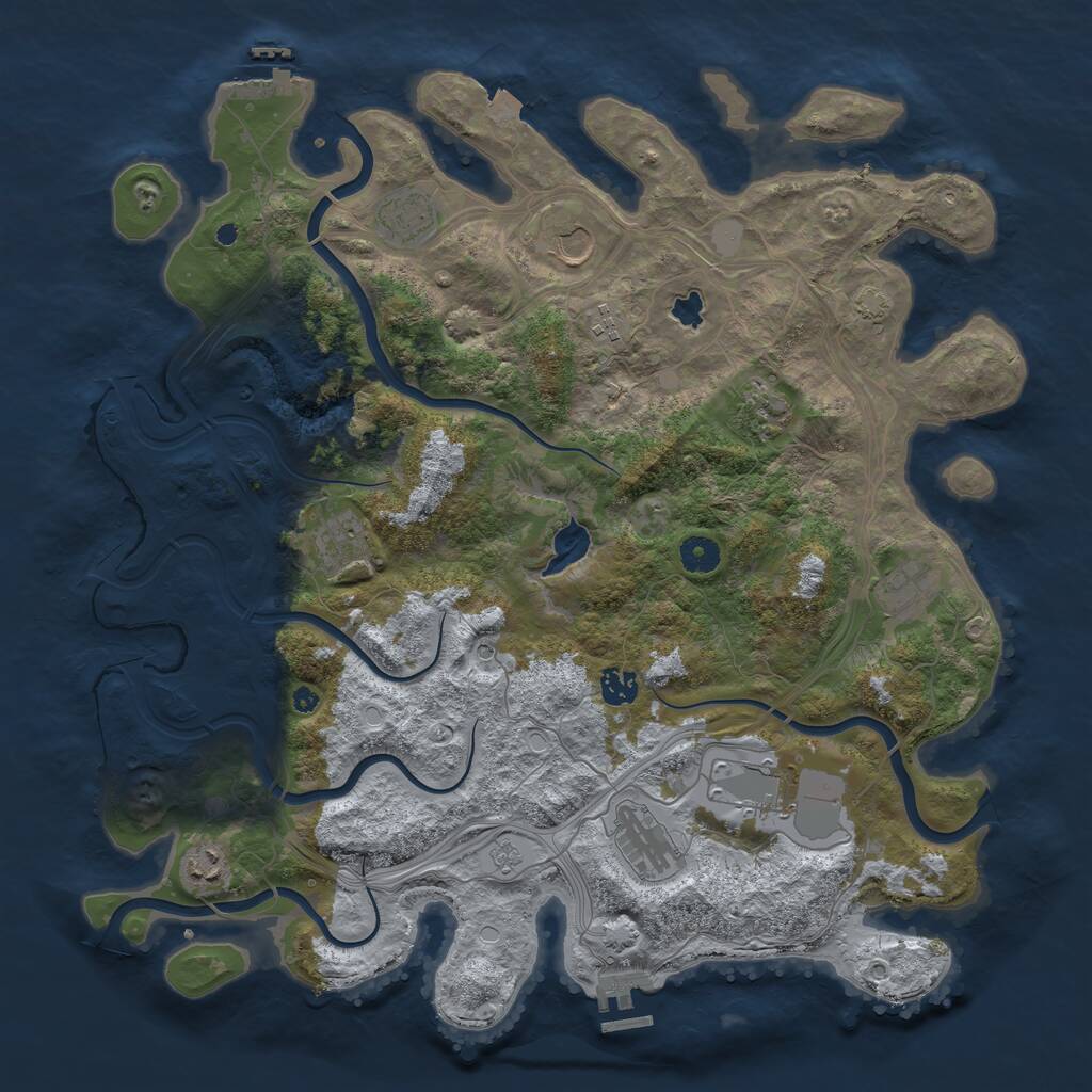 Rust Map: Procedural Map, Size: 4250, Seed: 1306190476, 16 Monuments