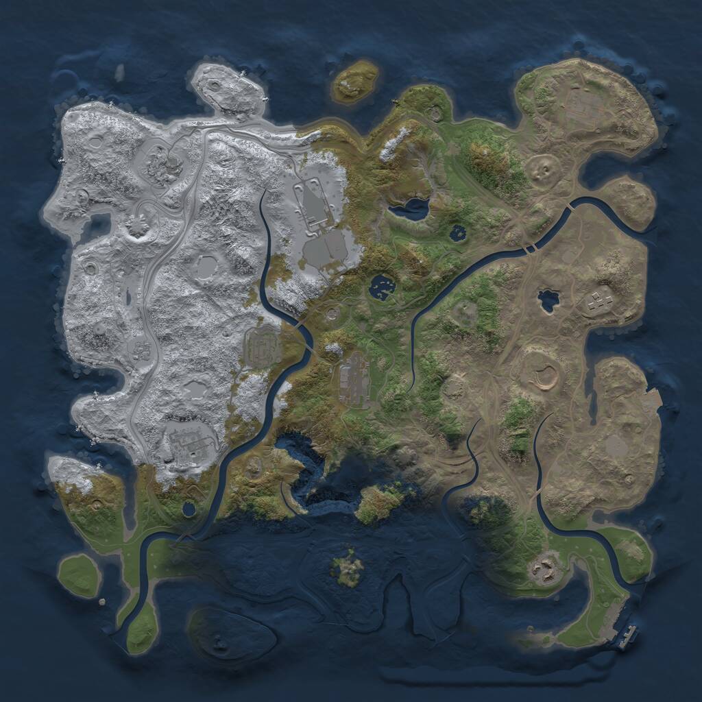 Rust Map: Procedural Map, Size: 4250, Seed: 4288456, 15 Monuments