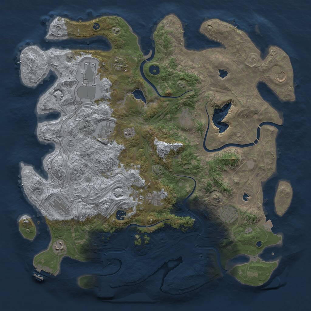 Rust Map: Procedural Map, Size: 4500, Seed: 783635086, 17 Monuments