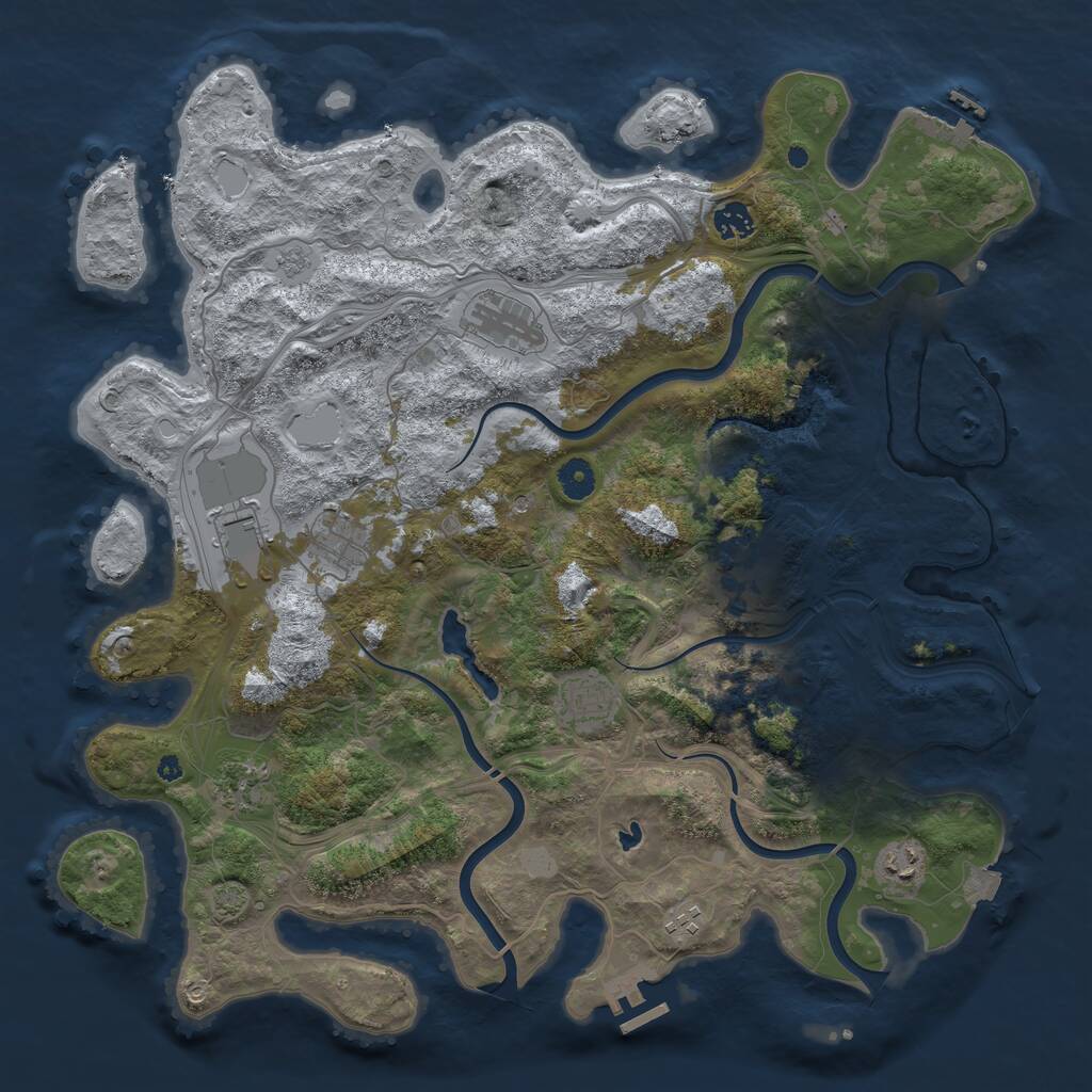 Rust Map: Procedural Map, Size: 4250, Seed: 2066268280, 15 Monuments