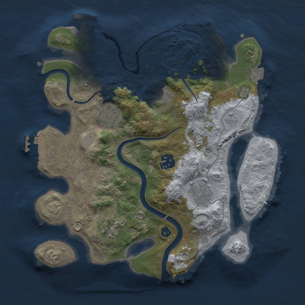 Rust Map: Procedural Map, Size: 3000, Seed: 1564323571, 11 Monuments