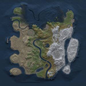 Thumbnail Rust Map: Procedural Map, Size: 3000, Seed: 1564323571, 11 Monuments