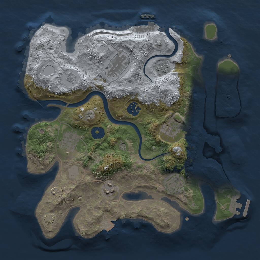 Rust Map: Procedural Map, Size: 3000, Seed: 191681097, 13 Monuments