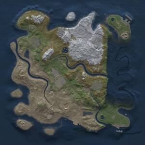 Thumbnail Rust Map: Procedural Map, Size: 3500, Seed: 169275165, 14 Monuments