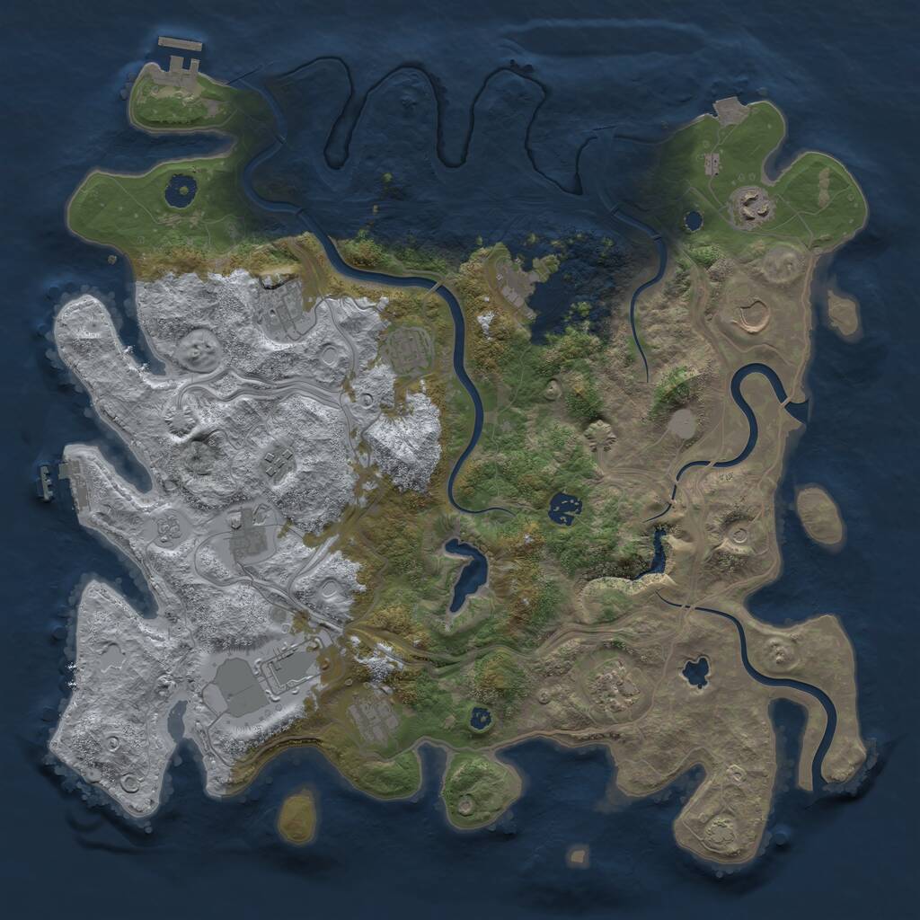 Rust Map: Procedural Map, Size: 4250, Seed: 1556011344, 17 Monuments