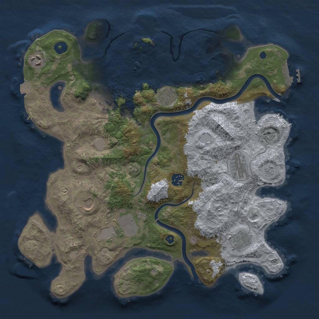 Rust Map: Procedural Map, Size: 3750, Seed: 532283934, 15 Monuments