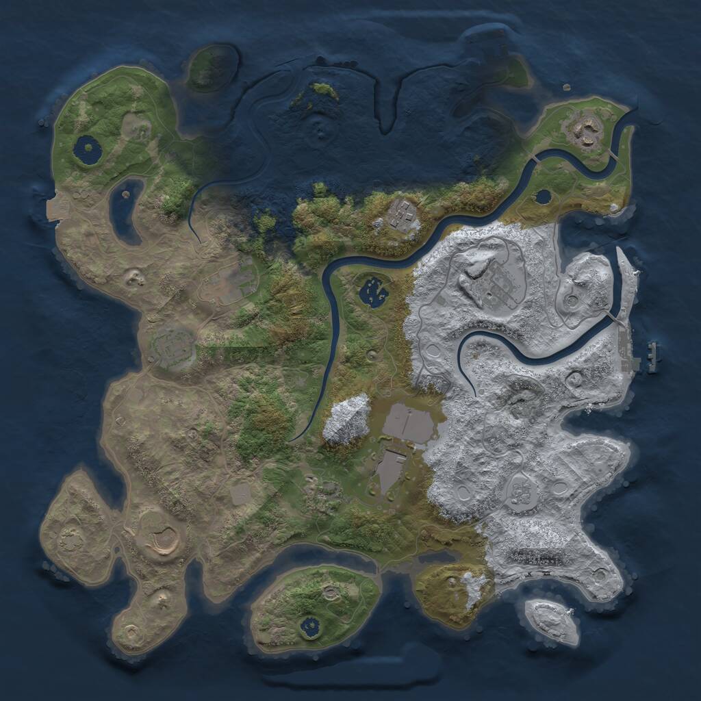 Rust Map: Procedural Map, Size: 3750, Seed: 532283934, 15 Monuments