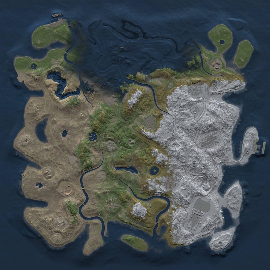 Rust Map: Procedural Map, Size: 4500, Seed: 1859344572, 17 Monuments