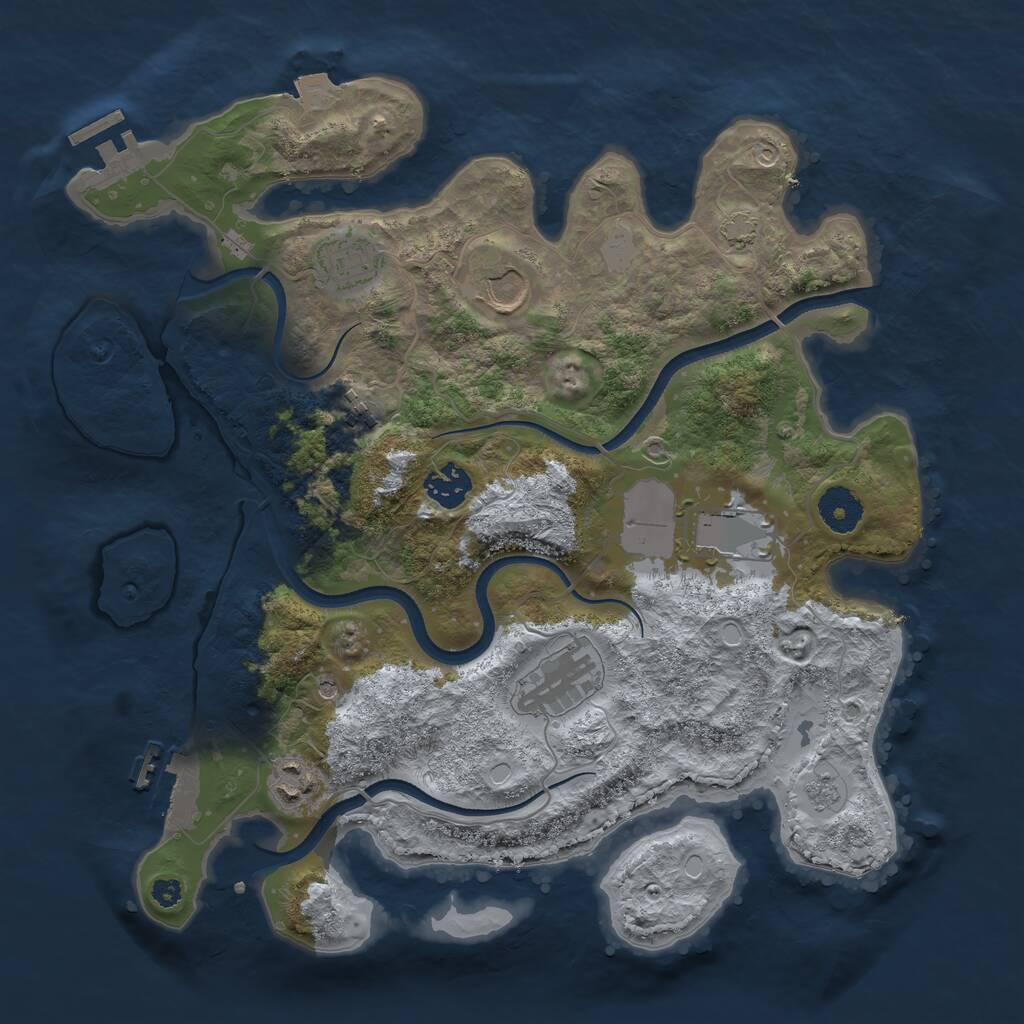 Rust Map: Procedural Map, Size: 3500, Seed: 1846910787, 13 Monuments