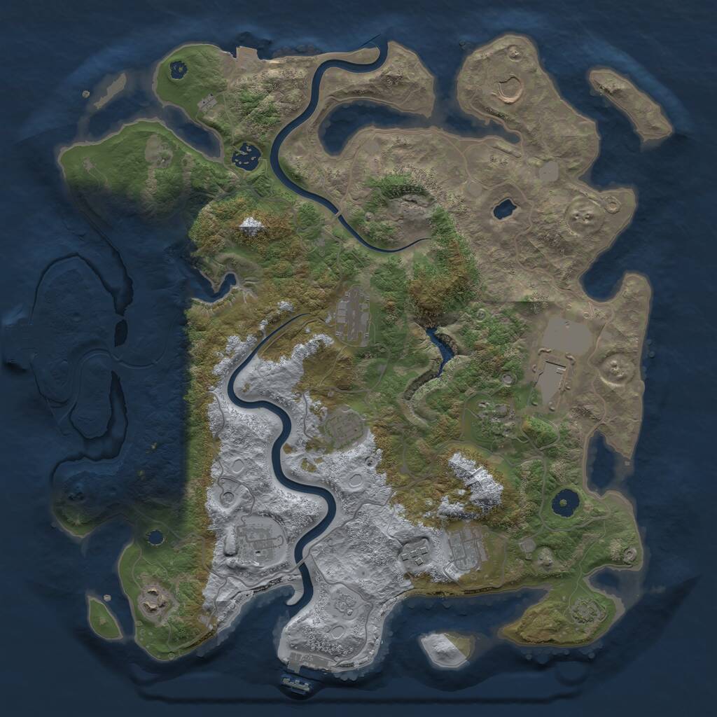 Rust Map: Procedural Map, Size: 4000, Seed: 959448984, 16 Monuments