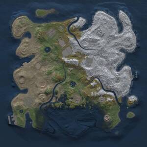 Thumbnail Rust Map: Procedural Map, Size: 3750, Seed: 790125346, 16 Monuments