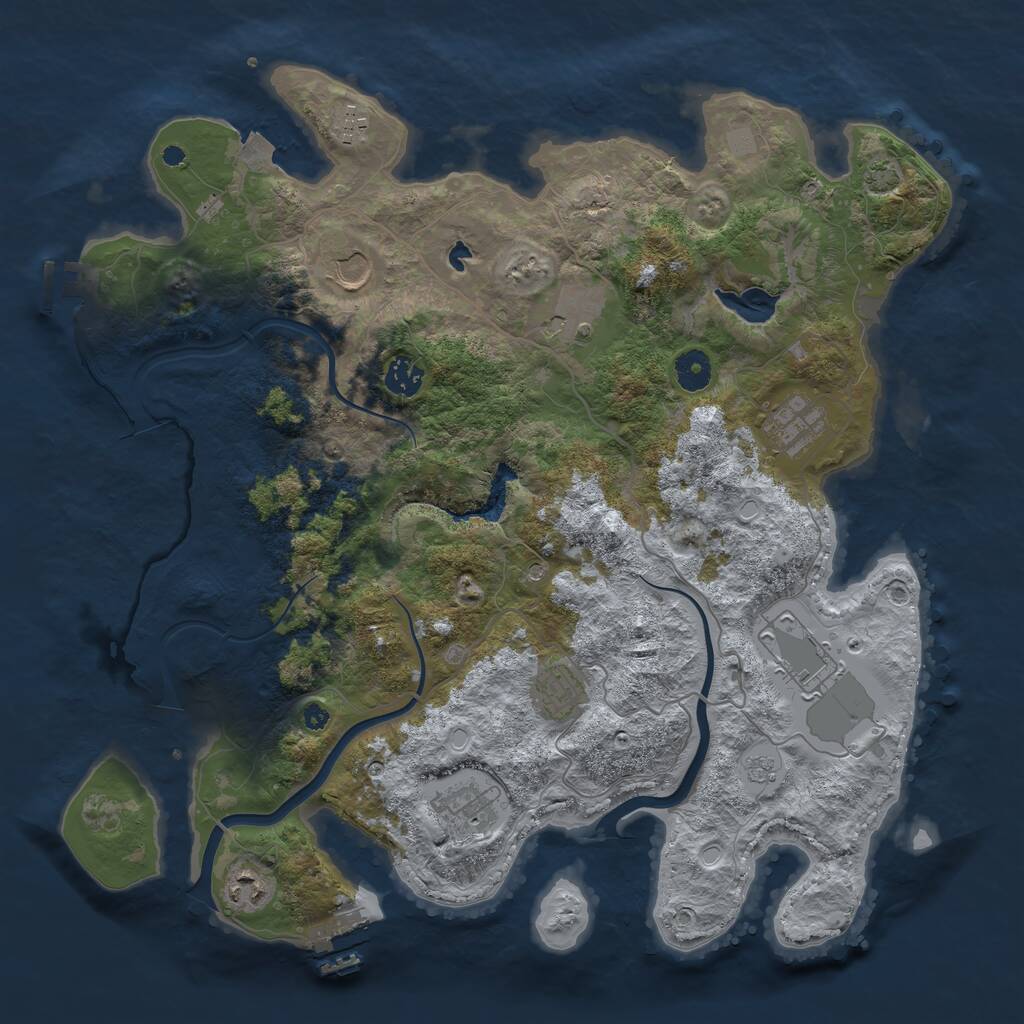 Rust Map: Procedural Map, Size: 4000, Seed: 342461389, 15 Monuments