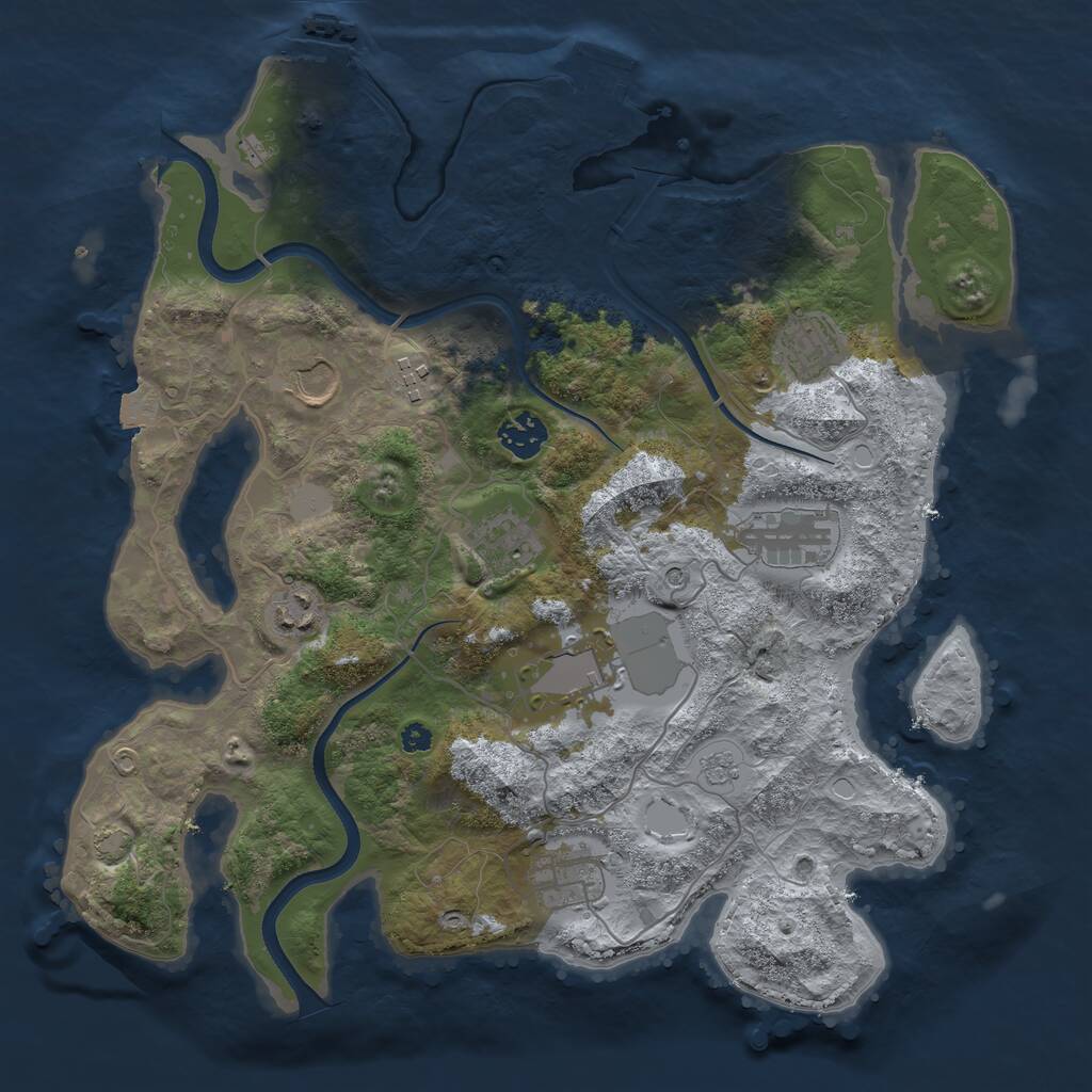 Rust Map: Procedural Map, Size: 3600, Seed: 5625, 15 Monuments