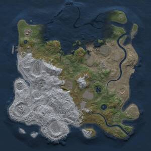 Thumbnail Rust Map: Procedural Map, Size: 3800, Seed: 1378032967, 17 Monuments