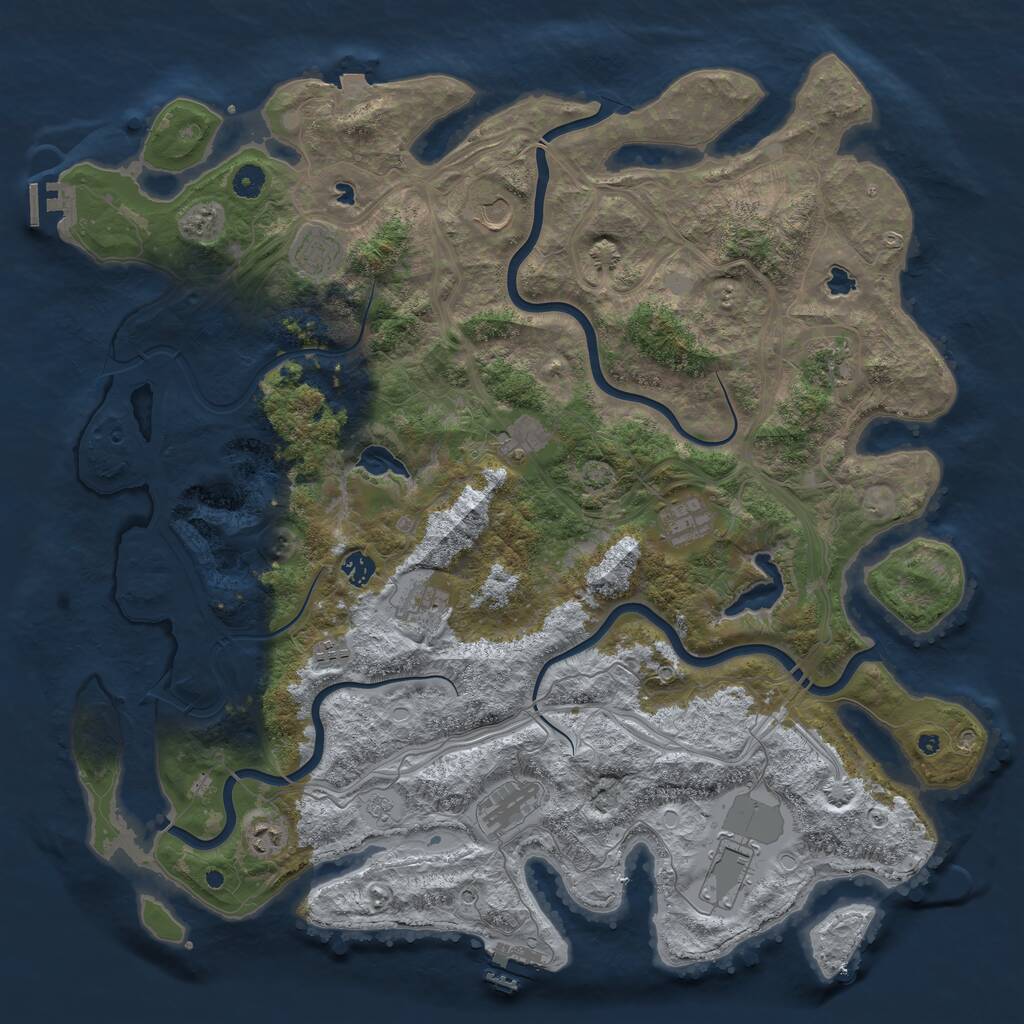 Rust Map: Procedural Map, Size: 4750, Seed: 2127343868, 17 Monuments