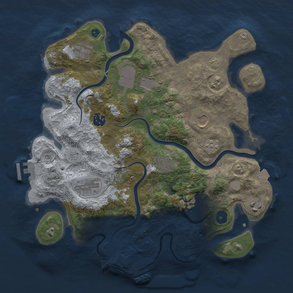 Rust Map: Procedural Map, Size: 3500, Seed: 438852531, 15 Monuments
