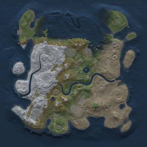 Thumbnail Rust Map: Procedural Map, Size: 3500, Seed: 788759160, 11 Monuments