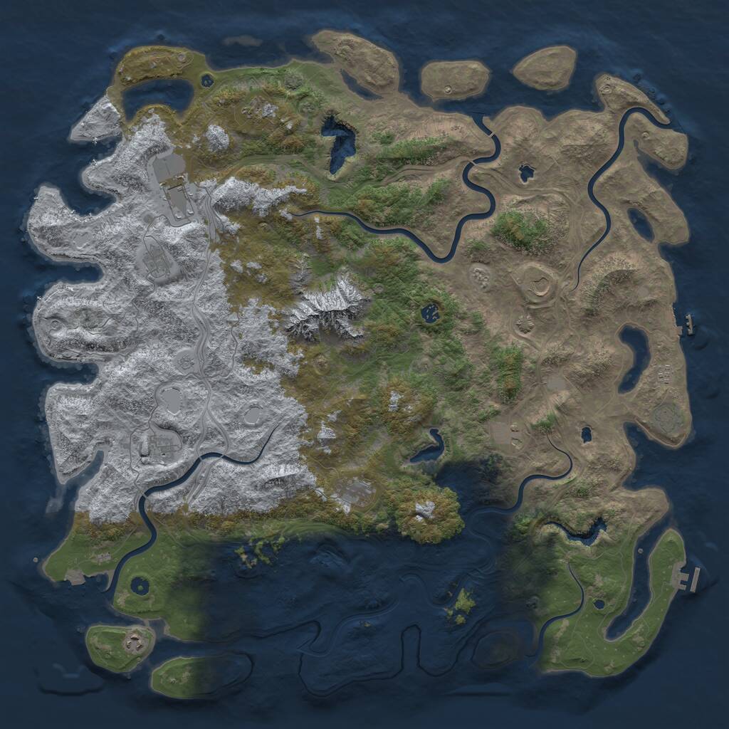 Rust Map: Procedural Map, Size: 5896, Seed: 10427, 17 Monuments