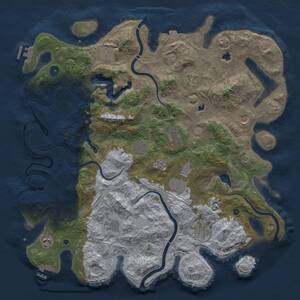 Thumbnail Rust Map: Procedural Map, Size: 4500, Seed: 438983394, 16 Monuments