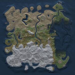 Thumbnail Rust Map: Procedural Map, Size: 4500, Seed: 1076355208, 16 Monuments
