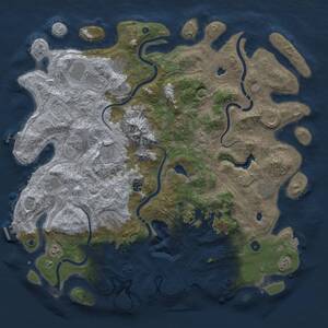 Thumbnail Rust Map: Procedural Map, Size: 5000, Seed: 1861309887, 17 Monuments