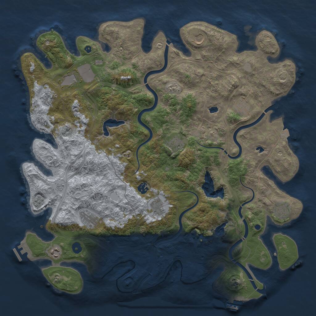 Rust Map: Procedural Map, Size: 4500, Seed: 904028432, 17 Monuments