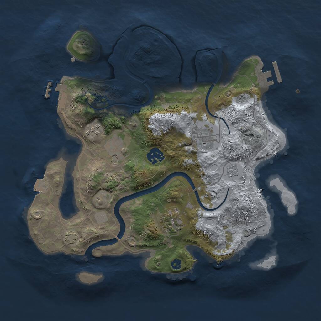 Rust Map: Procedural Map, Size: 3000, Seed: 357458324, 11 Monuments