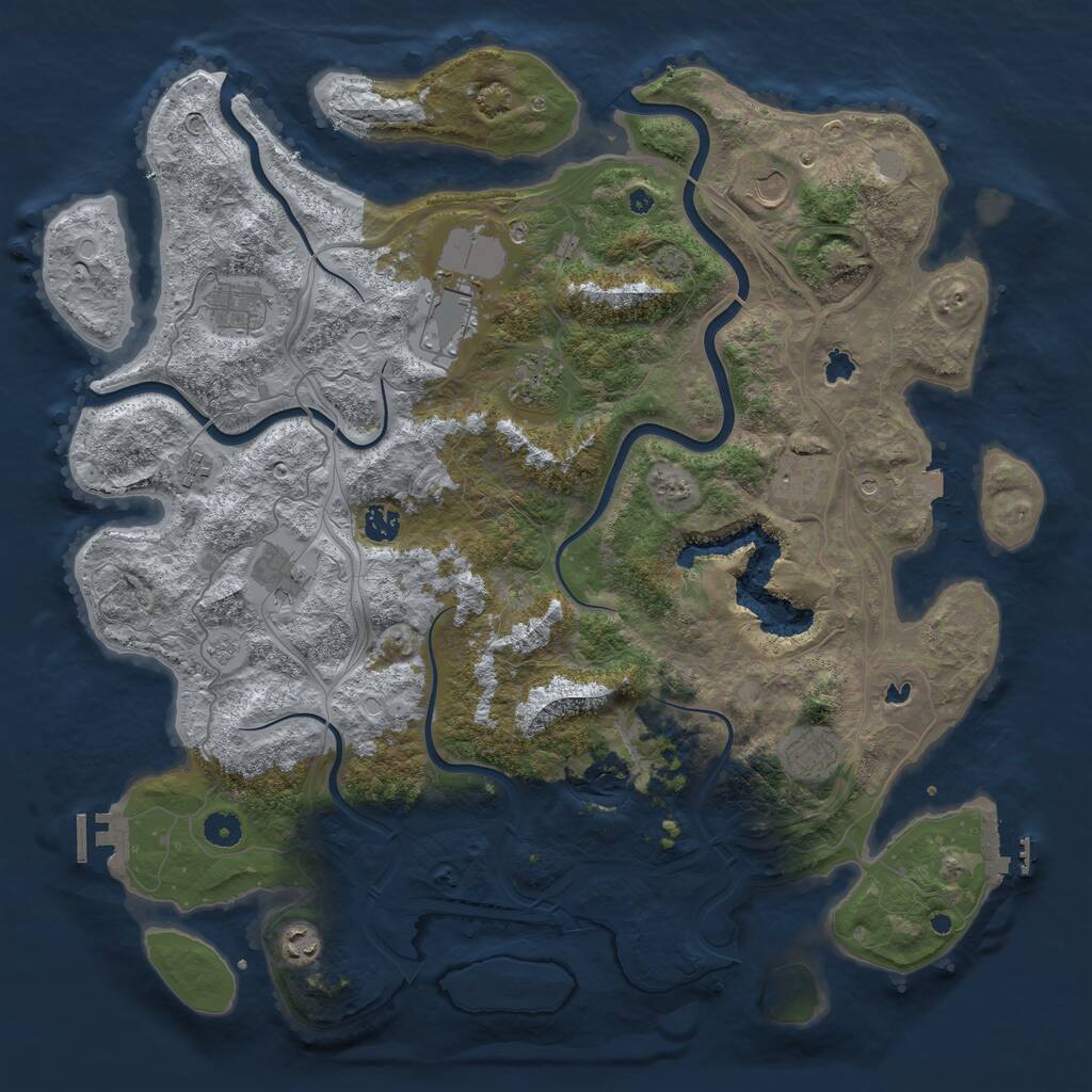 Rust Map: Procedural Map, Size: 4500, Seed: 1375945906, 16 Monuments