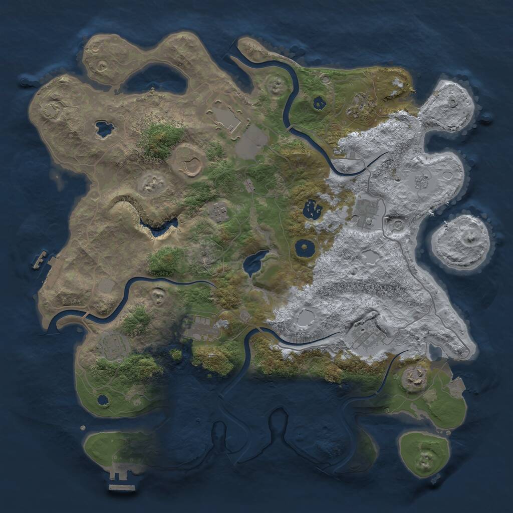 Rust Map: Procedural Map, Size: 4000, Seed: 2081117953, 16 Monuments