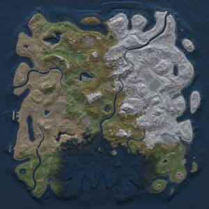 Thumbnail Rust Map: Procedural Map, Size: 5000, Seed: 31868611, 17 Monuments