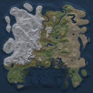 Thumbnail Rust Map: Procedural Map, Size: 5000, Seed: 1311907695, 17 Monuments