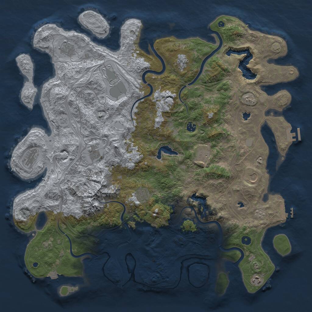 Rust Map: Procedural Map, Size: 5000, Seed: 1311907695, 17 Monuments