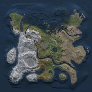 Thumbnail Rust Map: Procedural Map, Size: 3000, Seed: 253385359, 11 Monuments