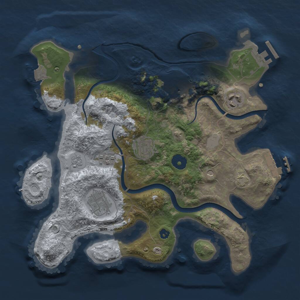 Rust Map: Procedural Map, Size: 3000, Seed: 253385359, 11 Monuments