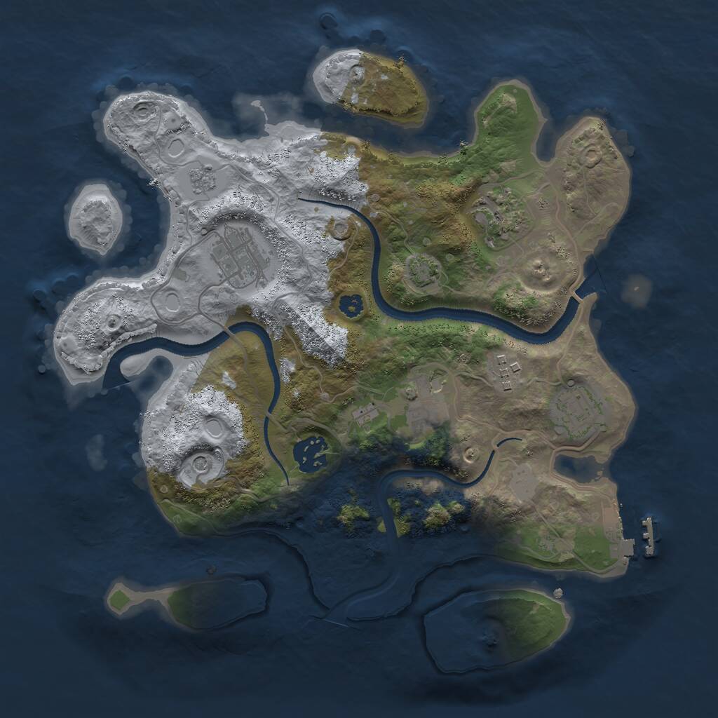 Rust Map: Procedural Map, Size: 3000, Seed: 73439825, 11 Monuments