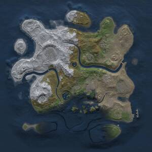 Thumbnail Rust Map: Procedural Map, Size: 3000, Seed: 73439825, 11 Monuments