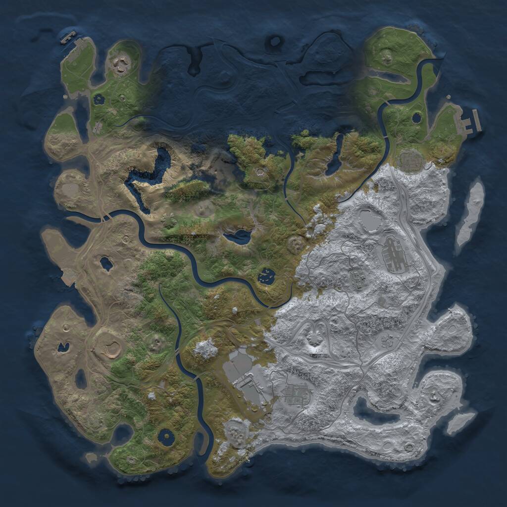 Rust Map: Procedural Map, Size: 4500, Seed: 414422712, 15 Monuments