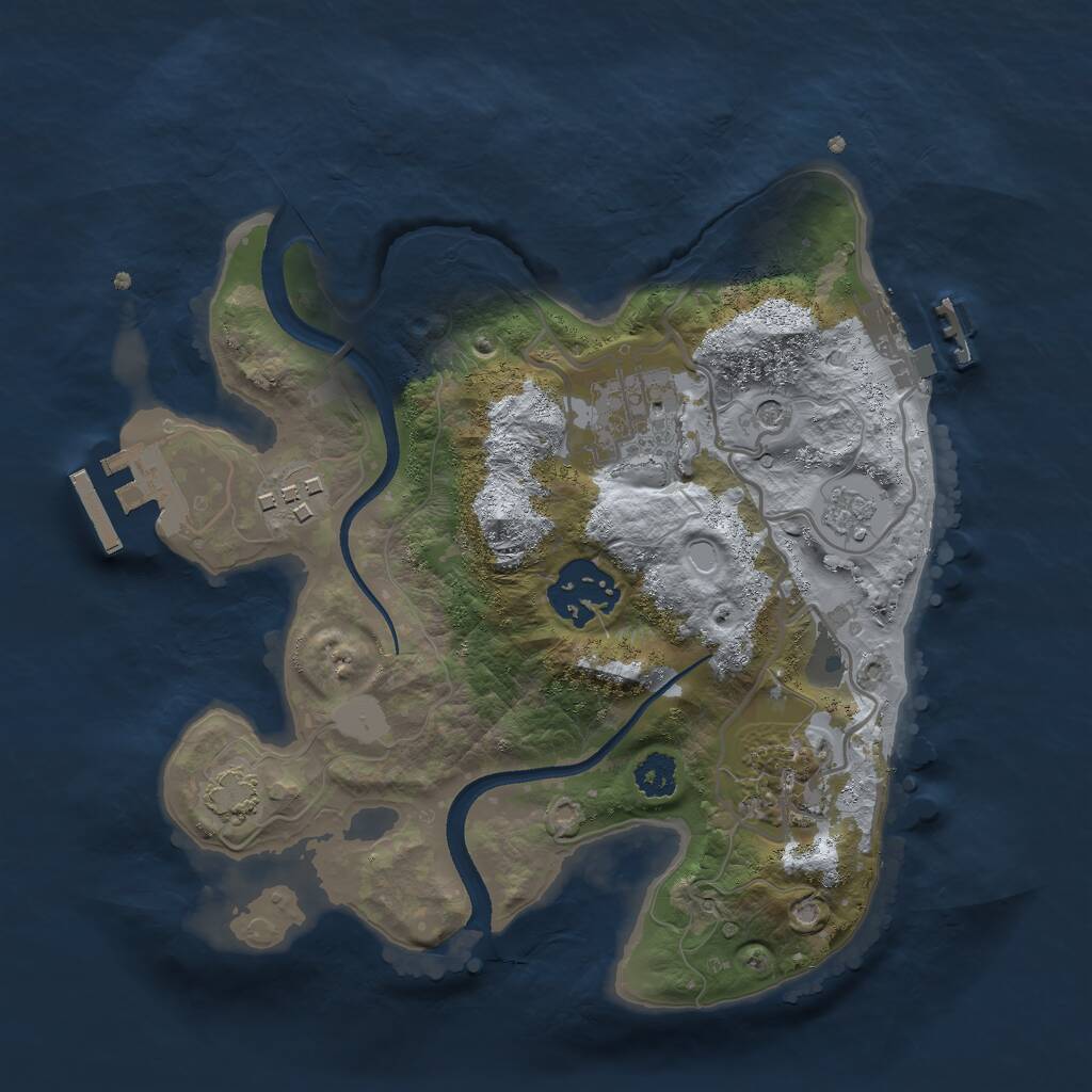 Rust Map: Procedural Map, Size: 2500, Seed: 612429356, 10 Monuments