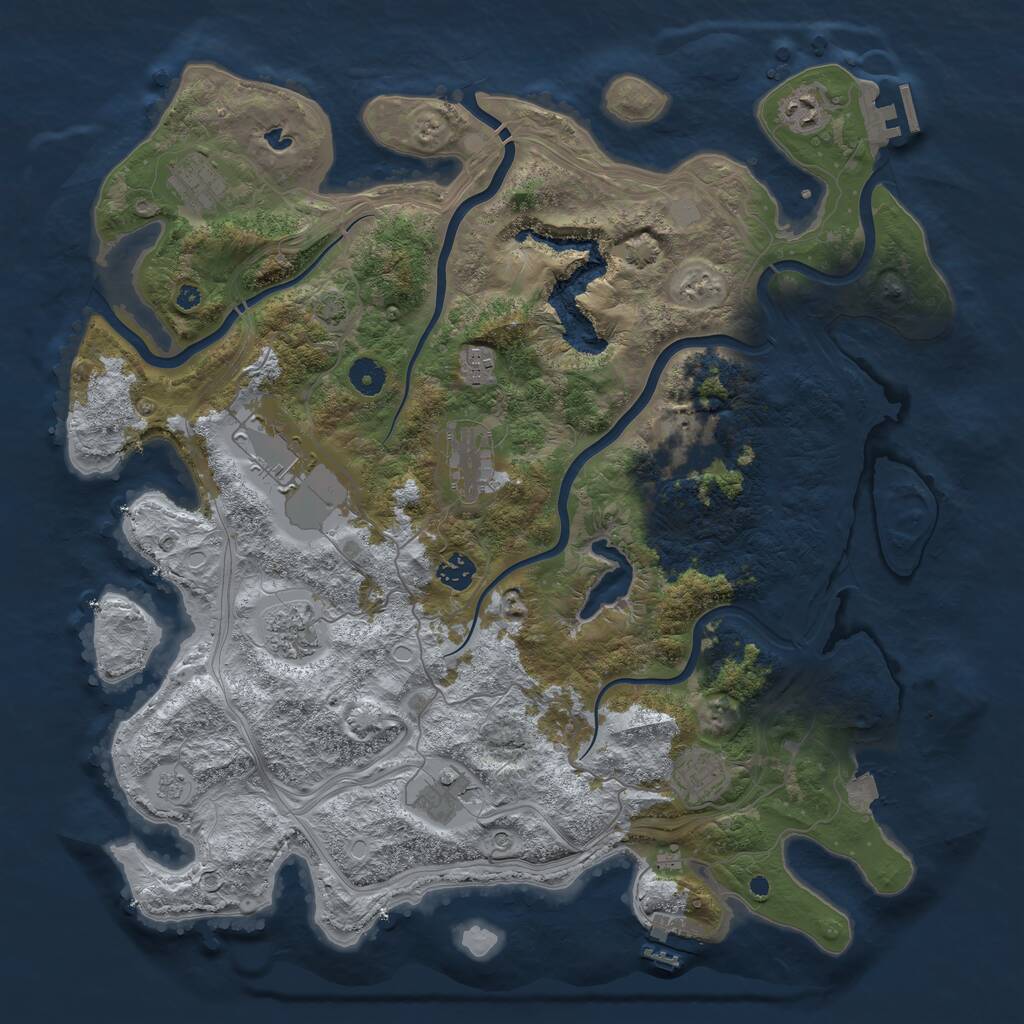 Rust Map: Procedural Map, Size: 4250, Seed: 1415693138, 16 Monuments