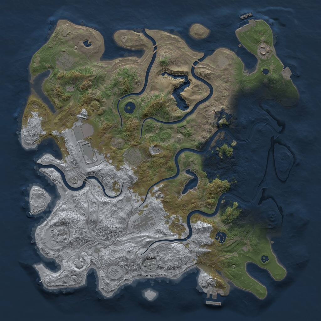 Rust Map: Procedural Map, Size: 4250, Seed: 1415693138, 14 Monuments