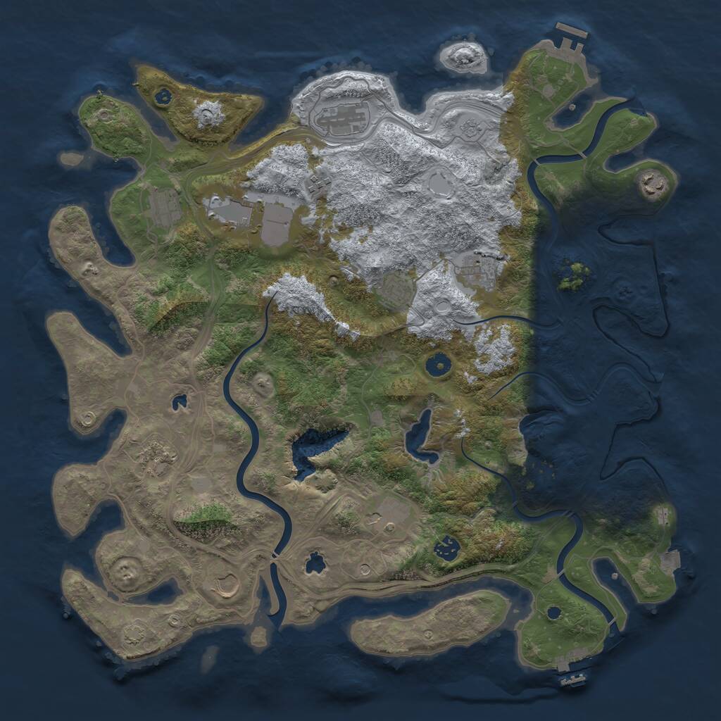 Rust Map: Procedural Map, Size: 4500, Seed: 1847546504, 17 Monuments