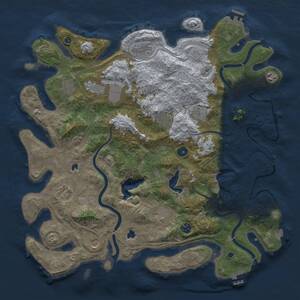 Thumbnail Rust Map: Procedural Map, Size: 4500, Seed: 1847546504, 17 Monuments